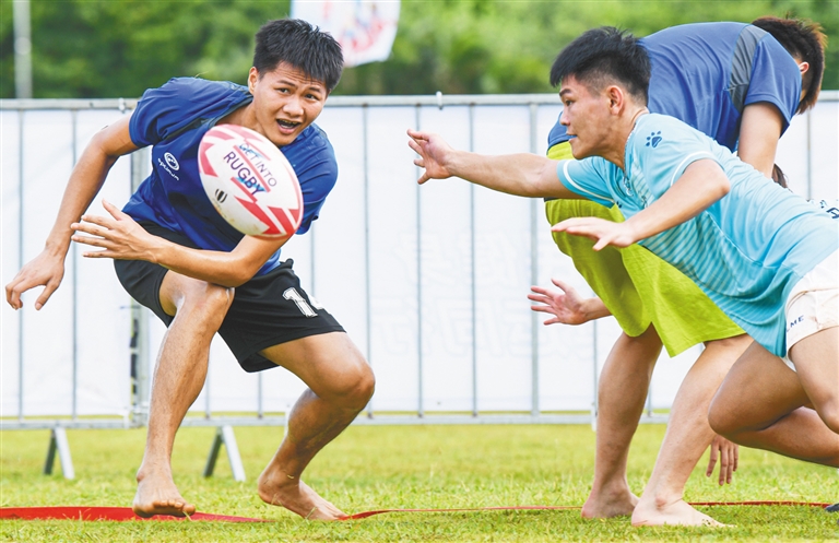 On August 29, 2021, the rugby competition of the 13th Hainan National Fitness Games was held in Wanlv Park, Haikou